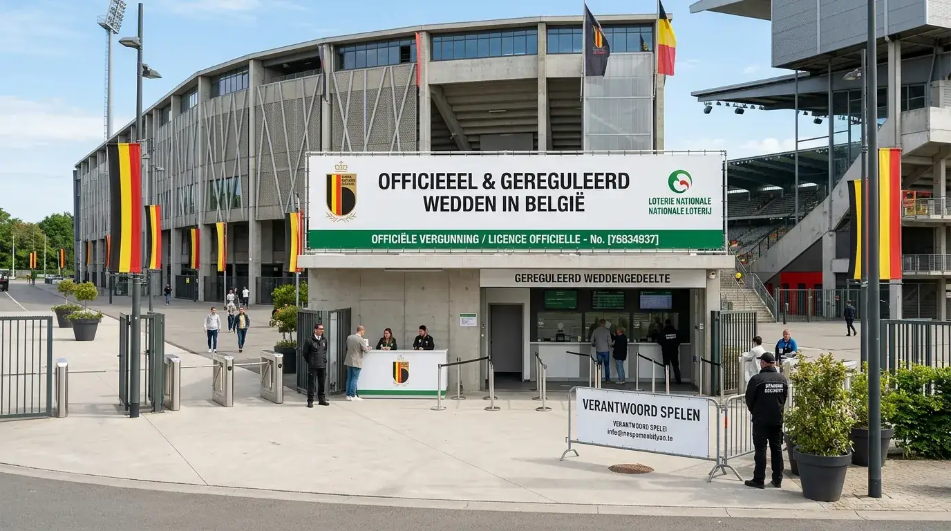 Belgische vlag met kansspel symbolen